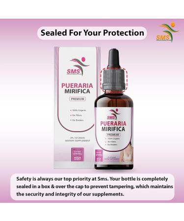 Pueraria Mirifica Drops | Premium Grade Herbal Liquid Extract | Non-GMO Organic Vegan | Alcohol-Free Tincture | 2 Fl Oz - SMSHEALTHPRODUCTS.com - Buy Online on GoSupps.com