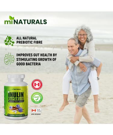 miNATURALS Pure Inulin Fiber Capsules 300 Veggie Caps Made from Chicory Root Helps Promote Constipation Relief Improves Gut Health 300 count (Pack of 1) - Buy Online on GoSupps.com