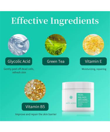 35% Glycolic Acid Peel Pads Exfoliating Face & Body Wipes with B5 & Tea Tree Oil for Pore Minimizing & Even Skin Tone - 1Pcs 2.82oz - Buy Online on GoSupps.com