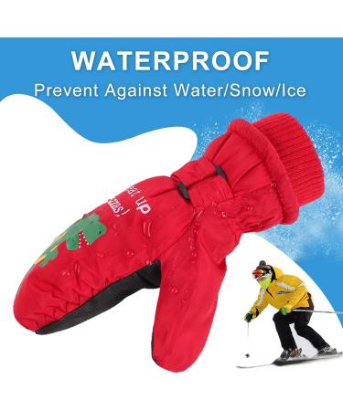 XIAOHAWANG Kids Ski Gloves - Waterproof Dinosaur Mittens for Boys and Girls (Red, 4-8 Years) - Buy Online on GoSupps.com