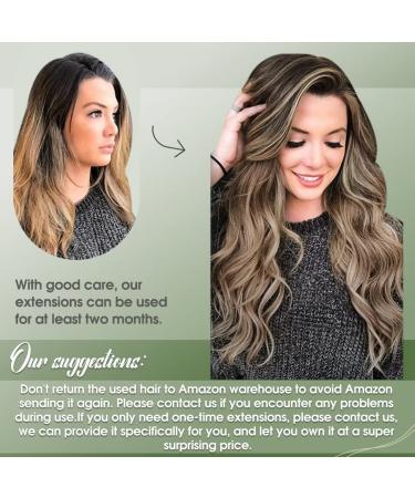 Buy Hetto Clip In Hair Extensions - Real Remy Hair Brown #4/27 Highlights 120g 45cm - Smooth & Easy to Use - Buy Online on GoSupps.com