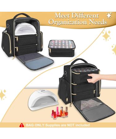 Buy YOREPEK Large Nail Polish Organizer Case - Holds 72 Bottles UV Nail Lamp & Accessories - Perfect Gift for Girls - Black - Buy Online on GoSupps.com