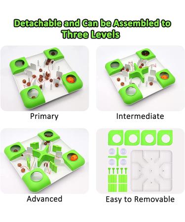 AQluming Cat Puzzle Feeder Treat Toy - Slow Food Dispenser in Green - Buy Online on GoSupps.com