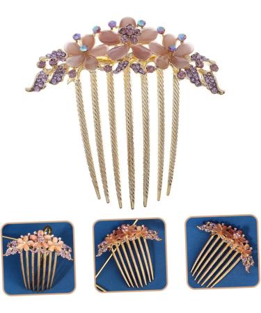 HONMEET Opal Comb Styling Hair Clips Comb Hair Clip Bride Hair Clip Hairbrushes for Woman Comb for Hair Barrettes for Thick Hair Wide Tooth Comb for Wavy Hair Combs for Women Purple Alloy - Buy Online on GoSupps.com