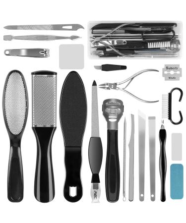 Professional Pedicure Kit Rosmax 30 in 1 Pedicure Tools Stainless Steel Washable Foot Care Kit Dead Skin Remover Foot Set for Travel