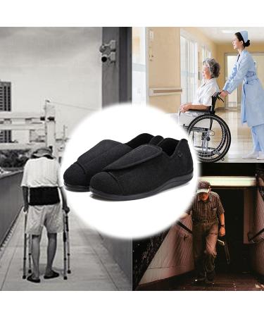 Gycdwjh Diabetic Slippers for Men - Large Size, Non-Slip, Adjustable Foot Swelling Shoes - Grey - Buy Online on GoSupps.com