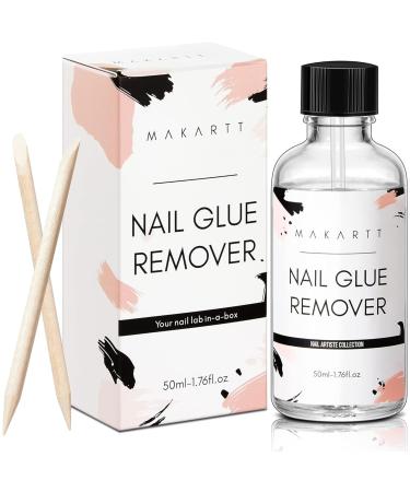 Makartt Nail Glue Remover - for Acrylic Nails Press on Nails 50ML Debonder Nail Tips Fake Nail Adhessive Remover Acetone free Can't Remove Gel Nail Polish 50 ml (Pack of 1)