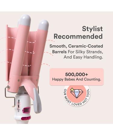 INH Beach Waver Curling Iron 3 Barrel Ceramic Curler Wand - 25mm | Digital Temp Control & Rotating Cord | For Thick & Long Hair - Buy Online on GoSupps.com