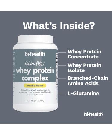 Buy Udder Bliss Whey Protein Complex Powder - Bioavailable Vanilla Protein with Glutamine (2 lbs) | Best International Shipping - Buy Online on GoSupps.com