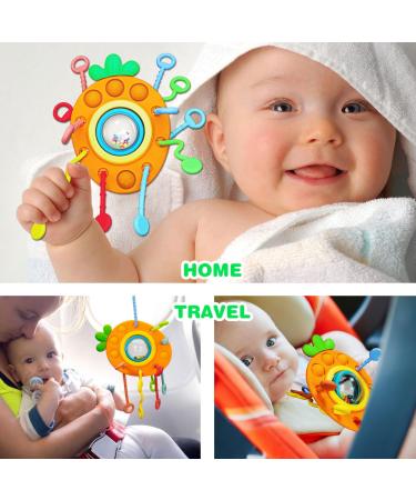 Buy Jiosdo Montessori Sensory Baby Toys - Silicone Pull String Rattle & Engine Toys (6 Months - 1 Year) - Orange Carrot - Buy Online on GoSupps.com