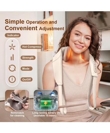 Neck Massage Device with Warmth - MdiBzca Shiatsu Back Massager for Shoulders & Back | Portable Massage Belts & Hand Simulation - Buy Online on GoSupps.com
