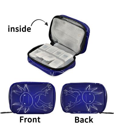 7-Day Axolotl Pill Organizer Case - Funny Travel Pill Box with Zipper | Portable Weekly Vitamin & Supplement Holder - Buy Online on GoSupps.com