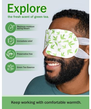 Heated Eye Mask for Fast Dry Eye Relief - 16 Pack Self-Heating Eye Masks - Travel Ready Eye Treatment - Green Tea Scent - Buy Online on GoSupps.com