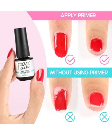 Peacecolor Primer for Gel Nails Dehydrator for Nails Professional Nail Prep Quick Air Dry Superior Bonding Primer Set for Gel Nail Polish Acrylic Nails Poly Nails Gel 8 ml - Buy Online on GoSupps.com
