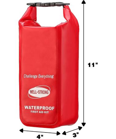 WELL-STRONG Waterproof First Aid Kit Roll Top - Boat Emergency Kit for Fishing, Kayaking, Boating, Swimming, Camping, Rafting - Beach Red WS011-Red - Buy Online on GoSupps.com