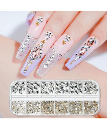 YOUMOO 800PCS Multi Shape Flat Back Rhinestones for DIY Nail Art, Crafts & Jewelry (Crystal) - Buy Online on GoSupps.com