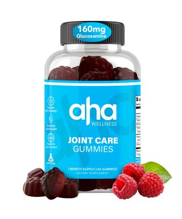 Raspberry Joint Care Gummies Joint Support Supplement with Glucosamine Sulfate for Men & Women 30 Servings Glucosamina Gummies Includes Vitamin E Non-GMO