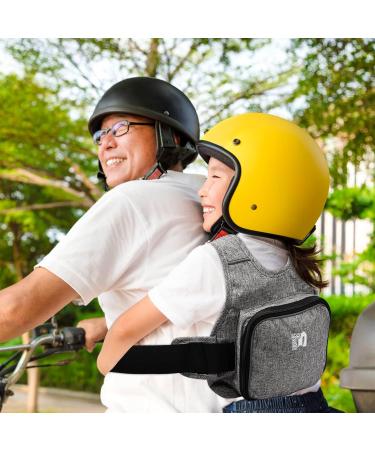 Children's Motorcycle Safety Belt | Adjustable Harness with Reflective Strips for Kids & Babies - Grey - Buy Online on GoSupps.com