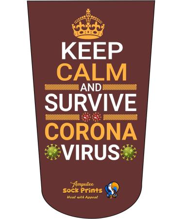 Keep Calm & Survive Corona V1 3Ply Stump Sock by Heal with Appeal - Amputee Essential - Buy Online on GoSupps.com