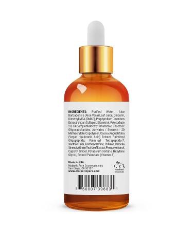 Majestic Pure Hyaluronic Acid Serum with Vegan Collagen, Aloe Vera, Green Tea & Vitamin A - Anti-Aging Facial Serum for Acne, Spots, and Fine Lines - 1 fl oz - Buy Online on GoSupps.com