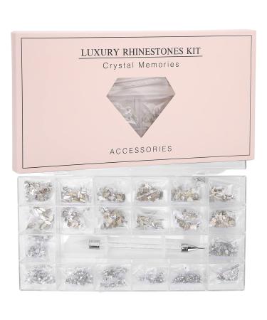 13 sizes crystal crystal rhinestones nail art rhinestones diy nail art rhinestone shiny decoration set with rhinestone picker dotting pen for nail polish clothing DIY craft
