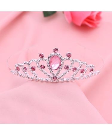 Kids Girls Pink Crystal Tiara Crown Headband | Princess Birthday Party Hair Accessories - Buy Online on GoSupps.com