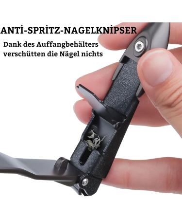 Premium Nail Clipping Set in Gift Box | Stainless Steel Nail Clippers & Collecting Container | Ideal Gift for Men & Women - Gray - Buy Online on GoSupps.com
