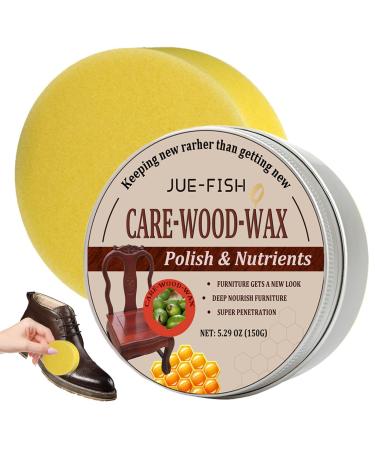 Bees Waxing Furniture Polish - Green Healthy Safe Environmental Wood Wax - Bees Wax with Protective Layer Preserve Natural Beauty Beeswax Furniture Polish for Floor Tables Chairs Cabinets Deyao 150g+sponge
