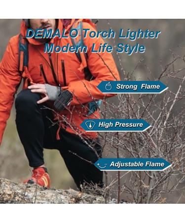 Waterproof Windproof Torch Lighter - Black Single Flame for Candle, Camping, Family Use - Ideal Mens Gift (Butane Not Included) - Buy Online on GoSupps.com