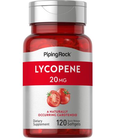 Piping Rock Lycopene Supplement | 20mg | 120 Softgels | Naturally-Occurring Carotenoid | Non-GMO Gluten Free