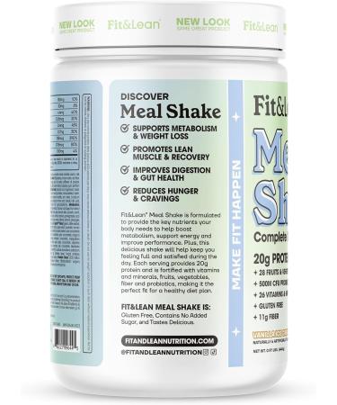 Fit & Lean Meal Shake N-CLA Fat Burning Capsules Protein Fiber Probiotics 120 Servings - Buy Online on GoSupps.com