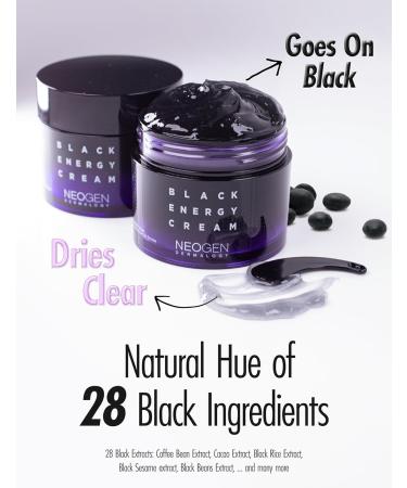 Neogen Dermalogy Black Energy Cream - Revitalizing K-Beauty Gel Moisturizer & Sleep Mask | Nourishing Facial Cream with Plant-Derived Ingredients (2.7oz) - International Shipping Available - Buy Online on GoSupps.com