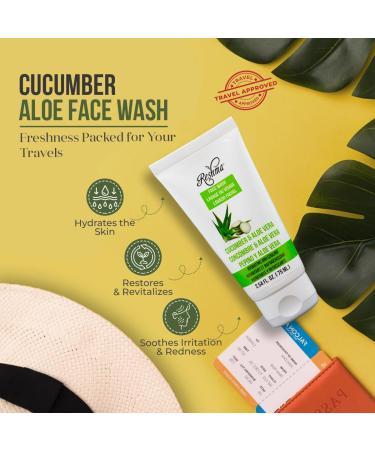 Buy Reshma Beauty Travel Size Cucumber & Aloe Vera Face Wash - Gentle Cleanser for All Skin Types | Hydrating & Nourishing | TSA Approved Cruelty-Free Ideal for Daily Use - Buy Online on GoSupps.com