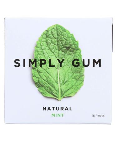 Simply Gum All Natural Gum - Mint - Pack of 12 - 15 Count