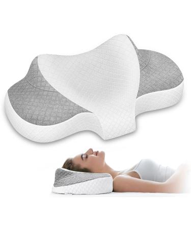 Memory Foam Pillows Side Sleeper Pillow for Neck and Shoulder Pain Cervical Pillow for Neck Pain Support Pillow Ergonomic Orthopaedic Bed Pillows Queen Pillows(Queen-27.17*14.57*5.5/3.9 inches) White Queen(27.17*14.57*5.5/