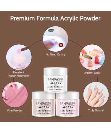 Shop Lavender Violets 12 Skin Tone Acrylic Powder & Liquid Set | DIY Nail Kit with Brush & Forms - International Shipping - Buy Online on GoSupps.com