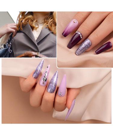 Beetles 4 Colors Purple Glitter Gel Nail Polish Set - Lilac Mauve Kit for DIY Manicure & Home Nail Decoration - Soak Off LED Lamp Gel Polish - Perfect Gifts for Women - Buy Online on GoSupps.com