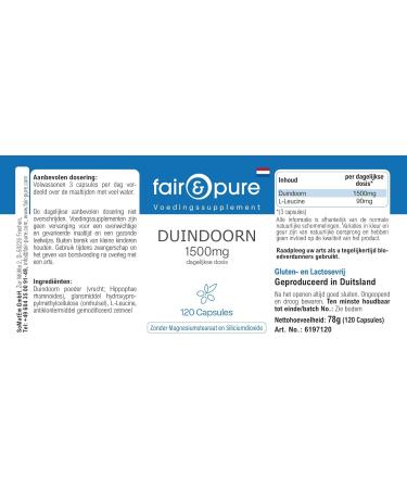 SoMatEm Fair & Pure Sea Buckthorn 1500mg 120 capsules vegan food supplement without magnesium stearate produced in Germany - Buy Online on GoSupps.com