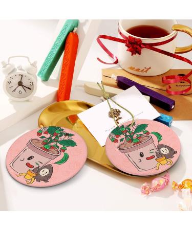 YYHHAOFA Sunflower Seeds and Strawberries Pattern Christmas Ceramic Round Pendant Decoration - Festive Hanging Ornament for Stores and Homes -2.9 in - Buy Online on GoSupps.com