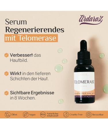 Ardaraz Anti Aging Serum for Women - Telomerase & Hyaluronic Acid 30ml | Tighter Smoother Skin - Sensitive Skin Friendly - Buy Online on GoSupps.com