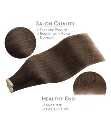 Buy If Salife Tape Extensions - 40PCS 60g 10 inch Chocolate Brown Real Hair Extensions | Invisible Silky Straight Skin Weft - Buy Online on GoSupps.com