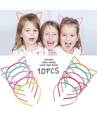Zifengcer 10 Pcs Cute Plastic Cat Ears Headbands for Kids, Girls & Women - Multicolor Sawtooth Kitty Ear Headwear for Parties, Halloween & Birthdays - Buy Online on GoSupps.com