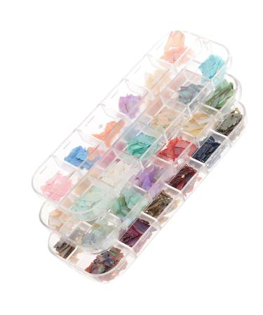TOVINANNA 36 Grids Nail Art Seashell Sequins 3D Irregular Seashell Nail Art DIY Paillette Seashell Slices UV Gel Mermaid Sequins Decorations for Nail Art