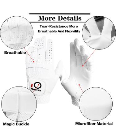 Men's Golf Rain Grip Gloves - 3 Pack, All Weather Durable, Sizes S- XL (White/Black/Blue/Red/Brown) - Buy Online on GoSupps.com