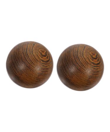 1 pair of health ball handball rolling ball massage wooden balls Small baoding balls Chinese sound balls wooden tools yoga gifts Hand trainer decorate adult rosewood