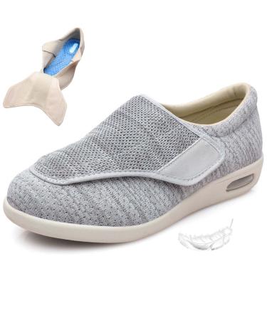 Womens Stylish Diabetic Shoes Diabetic Edema Plantar Fasciitis Arthritis Swollen Feet Fattening and Widening Elderly Shoes Men 4.5/Women 5 Light Gray Men 4.5/Women 5