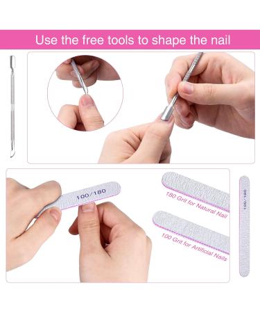 100 Clear Artificial Fingernails with Glue & File - Perfect Nail Art Tips for Women & Girls (10 Sizes) - International Shipping Available - Buy Online on GoSupps.com