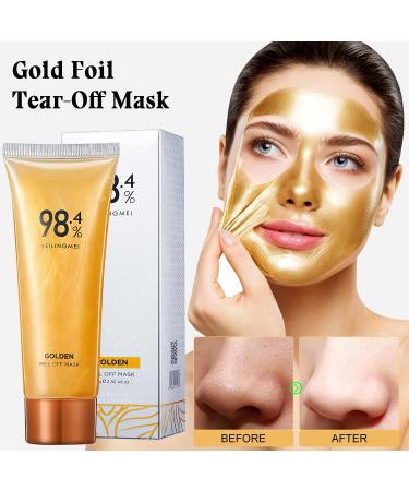 24K Gold Peel Off Mask | 98.4% Pure Gold Facial Mask | Deep Cleansing & Moisturizing | Blackhead Remover & Fine Lines Reduction - Buy Online on GoSupps.com