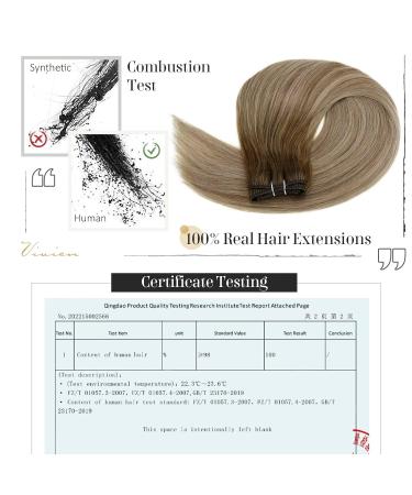 Vivien Treat Real Hair Extensions - Balayage Dark Brown Ombre to Light Blonde #3/8/24 50cm 100g | Premium Quality Tressen - Buy Online on GoSupps.com