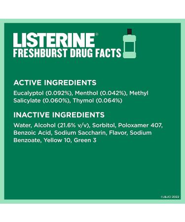 Listerine Freshburst Antiseptic Mouthwash 1L - Kill 99% Germs, Fight Bad Breath & Plaque, ADA Accepted Spearmint - Buy Online on GoSupps.com
